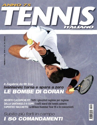 Goran in Milan on cover of Tennis Italiano