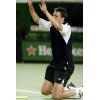 Croatia's Goran Ivanisevic kneels and bows to his opponent after France's Jerome Golmard hit a winning return of a serve during their second round match at the Australian Open in Melbourne, January 16, 2002. REUTERS/Jason Reed 