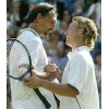  Australia's Lleyton Hewitt, right, is congratulated by former champion Goran Ivanisevic, after their Men's Singles, third round match on the Centre Court at Wimbledon, Friday June 25, 2004. Leyton defeated Ivanisevic, who had already announced his retirement, 6-2, 6-3, 6-4.(AP Photo/Anja Niedringhaus) 