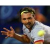 Croatia\'s Goran Ivanisevic eyes the ball during an exhibition tennis match against Austria\'s Thomas Muster in Bucharest September 13, 2005. The two former tennis stars meet during the Romania Open tennis tournament. REUTERS/Bogdan Cristel 