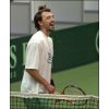 Goran Ivanisevic takes part in a training session in Sibamac Arena. Eighteen months after donning his beloved Croatian football shirt and waving goodbye to the Wimbledon centre court, Ivanisevic is poised to write a final chapter in his colourful tennis odyssey having earned a surprise recall to the Croatian squad in an effort to help his infant nation win a first ever Davis Cup when they meet Slovakia in the final(AFP/Jakub Sukup)