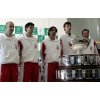 Croatia\'s Tennis Davis Cup team players Ivan Ljubicic,Mario Ancic, Goran Ivanisevic, Ivo Karlovic and the team's captain Nikki Pilic, from left to right, pose with the trophy after the draw for the Davis Cup finals, in Bratislava, Slovak Republic, on Thursday, Dec. 1, 2005. Slovakia and Croatia, both first-time finalists, will play their matches from Dec. 2 to 4, 2005. (AP Photo/Darko Bandic)