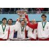 Team Croatia\'s Mario Ancic, Goran Ivanisevic, Nikola Pilic, Ivan Ljubicic and Ivo Karlovic (L-R) pose with the Davis Cup trophy after their victory in the finals in the Slovak capital of Bratislava December 4, 2005. Ancic of Croatia defeated Slovakia\'s Michal Mertinak in three sets 7-6 6-3 6-4 to give Croatia the 3-2 victory. REUTERS/Nikola Solic 