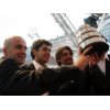 Members of the Croatian Davis Cup winning team, from left, Ivan Ljubicic, Mario Ancic and Goran Ivanisevic hold a replica Davis Cup trophy at the welcome ceremony in Zagreb, Croatia, Monday, Dec. 5, 2005. Croatia\'s tennis team returned to a rapturous welcome Monday after winning the Davis Cup, one of the nation\'s biggest sports achievements since gaining independence 13 years ago. Tens of thousands of fans braved light rain to greet the players in Zagreb\'s main square after their 3-2 victory over Slovakia in Bratislava. (AP Photo/Filip Horvat)